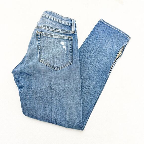 Frame Le Boy Split Hem Ankle Zipper Picadilly Zip Fly Denim Jeans Size 25 - Picture 10 of 10